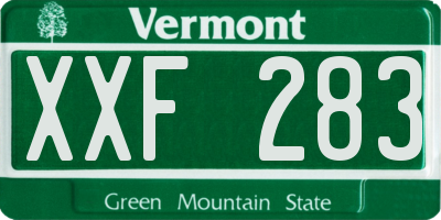 VT license plate XXF283