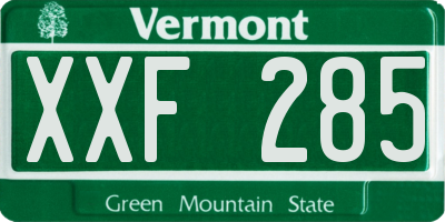 VT license plate XXF285