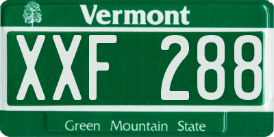 VT license plate XXF288