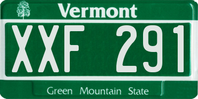VT license plate XXF291