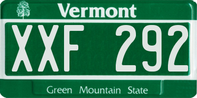 VT license plate XXF292