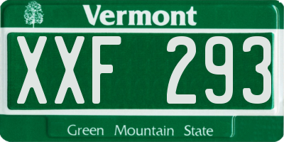 VT license plate XXF293