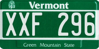 VT license plate XXF296