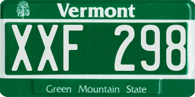 VT license plate XXF298