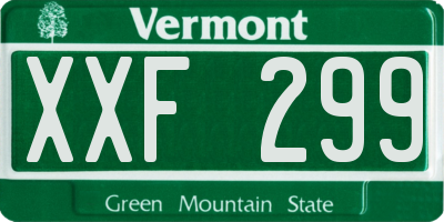 VT license plate XXF299