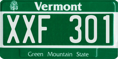 VT license plate XXF301