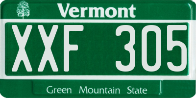 VT license plate XXF305