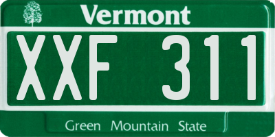 VT license plate XXF311