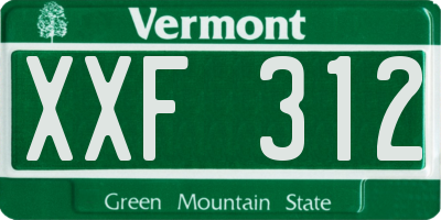 VT license plate XXF312