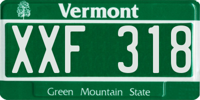 VT license plate XXF318