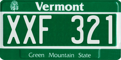 VT license plate XXF321