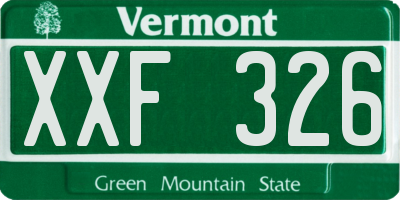 VT license plate XXF326