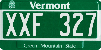 VT license plate XXF327