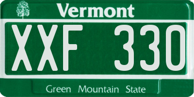 VT license plate XXF330