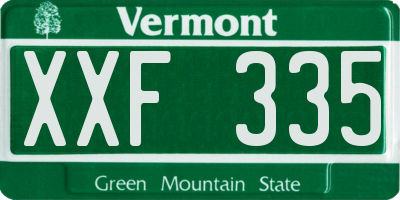 VT license plate XXF335