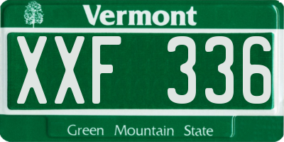VT license plate XXF336