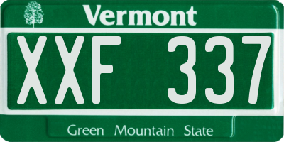 VT license plate XXF337