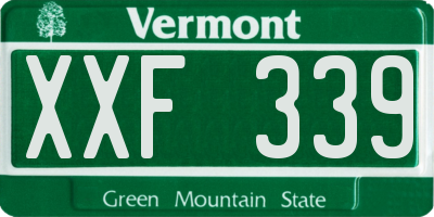 VT license plate XXF339