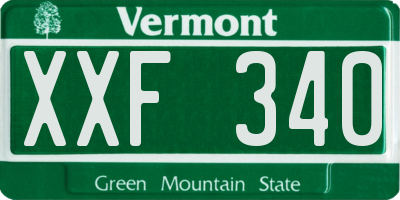 VT license plate XXF340
