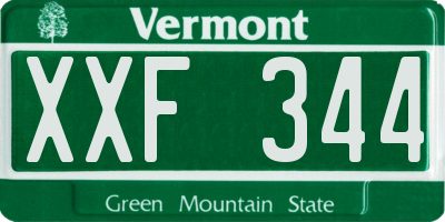 VT license plate XXF344