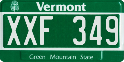 VT license plate XXF349