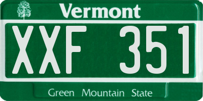 VT license plate XXF351