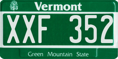 VT license plate XXF352