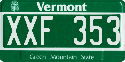 VT license plate XXF353