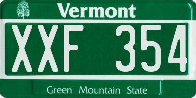 VT license plate XXF354