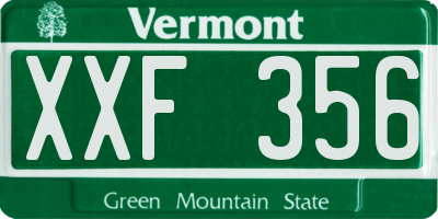 VT license plate XXF356