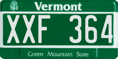 VT license plate XXF364