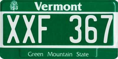 VT license plate XXF367