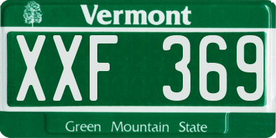 VT license plate XXF369