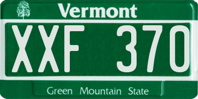 VT license plate XXF370