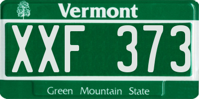 VT license plate XXF373