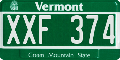 VT license plate XXF374