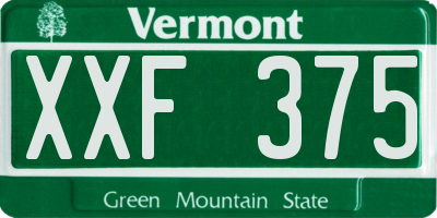 VT license plate XXF375