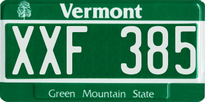 VT license plate XXF385