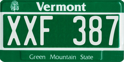 VT license plate XXF387