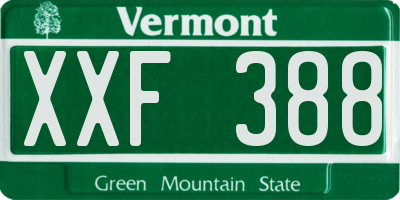 VT license plate XXF388