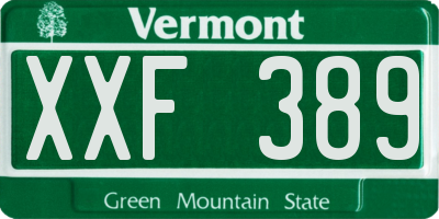 VT license plate XXF389