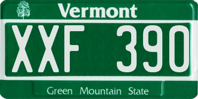 VT license plate XXF390