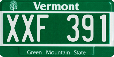 VT license plate XXF391