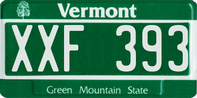 VT license plate XXF393
