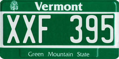 VT license plate XXF395