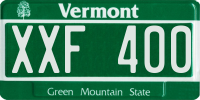 VT license plate XXF400