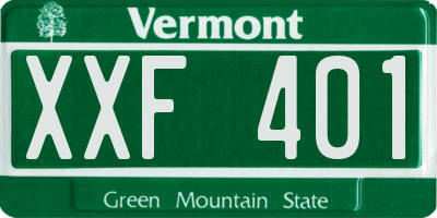 VT license plate XXF401