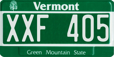 VT license plate XXF405