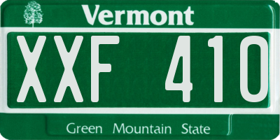 VT license plate XXF410