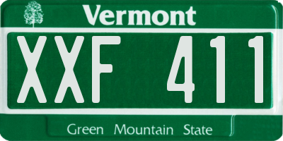 VT license plate XXF411